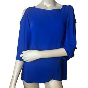 Spin brand Royal Blue peek a boo shoulder Blouse Top